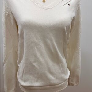 Tommy Hilfiger Off-White V-Neck Sweater